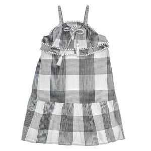 Mimi and Maggie Farmer’s Market 100% Cotton Dress Ruffled Top/Hem PomPom Fringe